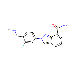 CNCc1ccc(-n2cc3cccc(C(N)=O)c3n2)cc1F ZINC000045358457