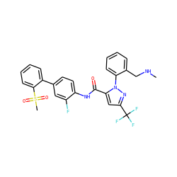 CNCc1ccccc1-n1nc(C(F)(F)F)cc1C(=O)Nc1ccc(-c2ccccc2S(C)(=O)=O)cc1F ZINC000027562278