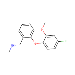 CNCc1ccccc1Oc1ccc(Cl)cc1OC ZINC000029129835