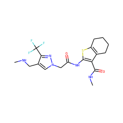 CNCc1cn(CC(=O)Nc2sc3c(c2C(=O)NC)CCCC3)nc1C(F)(F)F ZINC000064549529