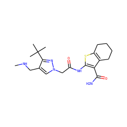 CNCc1cn(CC(=O)Nc2sc3c(c2C(N)=O)CCCC3)nc1C(C)(C)C ZINC000058638862