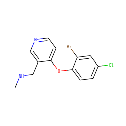 CNCc1cnccc1Oc1ccc(Cl)cc1Br ZINC000029046202