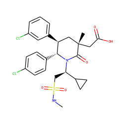 CNS(=O)(=O)C[C@H](C1CC1)N1C(=O)[C@@](C)(CC(=O)O)C[C@H](c2cccc(Cl)c2)[C@H]1c1ccc(Cl)cc1 ZINC000147665713