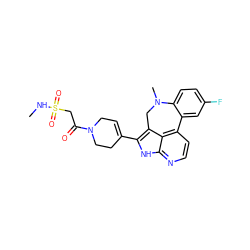 CNS(=O)(=O)CC(=O)N1CC=C(c2[nH]c3nccc4c3c2CN(C)c2ccc(F)cc2-4)CC1 ZINC001772581502