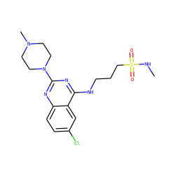 CNS(=O)(=O)CCCNc1nc(N2CCN(C)CC2)nc2ccc(Cl)cc12 ZINC000045335829