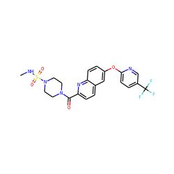CNS(=O)(=O)N1CCN(C(=O)c2ccc3cc(Oc4ccc(C(F)(F)F)cn4)ccc3n2)CC1 ZINC001772610428
