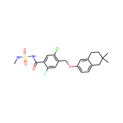CNS(=O)(=O)NC(=O)c1cc(Cl)c(COc2ccc3c(c2)CCC(C)(C)C3)cc1F ZINC000261163888