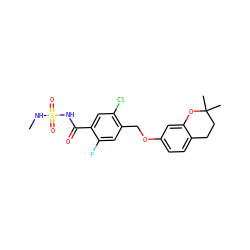 CNS(=O)(=O)NC(=O)c1cc(Cl)c(COc2ccc3c(c2)OC(C)(C)CC3)cc1F ZINC000216201146
