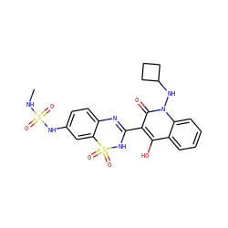 CNS(=O)(=O)Nc1ccc2c(c1)S(=O)(=O)NC(c1c(O)c3ccccc3n(NC3CCC3)c1=O)=N2 ZINC000101050991