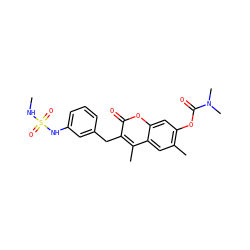 CNS(=O)(=O)Nc1cccc(Cc2c(C)c3cc(C)c(OC(=O)N(C)C)cc3oc2=O)c1 ZINC000103251011