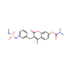 CNS(=O)(=O)Nc1cccc(Cc2c(C)c3ccc(OC(=O)N(C)C)cc3oc2=O)c1 ZINC000103250999
