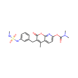 CNS(=O)(=O)Nc1cccc(Cc2c(C)c3ccc(OC(=O)N(C)C)nc3oc2=O)c1 ZINC000114923698