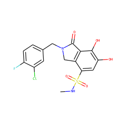 CNS(=O)(=O)c1cc(O)c(O)c2c1CN(Cc1ccc(F)c(Cl)c1)C2=O ZINC000095563736