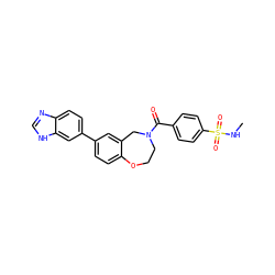 CNS(=O)(=O)c1ccc(C(=O)N2CCOc3ccc(-c4ccc5nc[nH]c5c4)cc3C2)cc1 ZINC000095590663