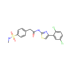 CNS(=O)(=O)c1ccc(CC(=O)Nc2nc(-c3cc(Cl)ccc3Cl)cs2)cc1 ZINC000103235273
