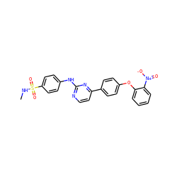 CNS(=O)(=O)c1ccc(Nc2nccc(-c3ccc(Oc4ccccc4[N+](=O)[O-])cc3)n2)cc1 ZINC001772603578