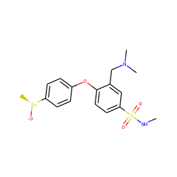 CNS(=O)(=O)c1ccc(Oc2ccc([S@+](C)[O-])cc2)c(CN(C)C)c1 ZINC000040846069