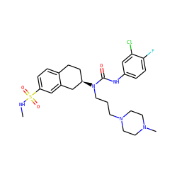 CNS(=O)(=O)c1ccc2c(c1)C[C@H](N(CCCN1CCN(C)CC1)C(=O)Nc1ccc(F)c(Cl)c1)CC2 ZINC000036351899