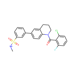 CNS(=O)(=O)c1cccc(-c2ccc3c(c2)CCCN3C(=O)c2c(F)cccc2Cl)c1 ZINC000653917207