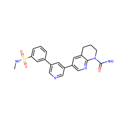 CNS(=O)(=O)c1cccc(-c2cncc(-c3cnc4c(c3)CCCN4C(N)=O)c2)c1 ZINC001772655911