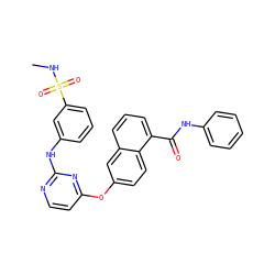 CNS(=O)(=O)c1cccc(Nc2nccc(Oc3ccc4c(C(=O)Nc5ccccc5)cccc4c3)n2)c1 ZINC000653801264