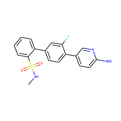 CNS(=O)(=O)c1ccccc1-c1ccc(-c2ccc(N)nc2)c(F)c1 ZINC000224783073
