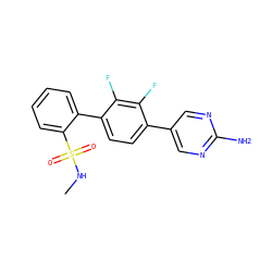 CNS(=O)(=O)c1ccccc1-c1ccc(-c2cnc(N)nc2)c(F)c1F ZINC000224808195