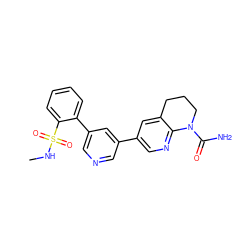 CNS(=O)(=O)c1ccccc1-c1cncc(-c2cnc3c(c2)CCCN3C(N)=O)c1 ZINC000221397437