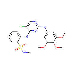 CNS(=O)(=O)c1ccccc1Nc1nc(Nc2cc(OC)c(OC)c(OC)c2)ncc1Cl ZINC000003925200