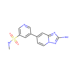 CNS(=O)(=O)c1cncc(-c2ccn3nc(N)nc3c2)c1 ZINC000095559141