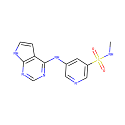 CNS(=O)(=O)c1cncc(Nc2ncnc3[nH]ccc23)c1 ZINC000146118889