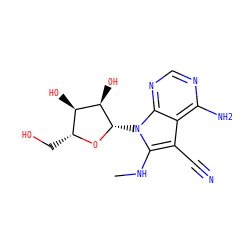 CNc1c(C#N)c2c(N)ncnc2n1[C@@H]1O[C@H](CO)[C@@H](O)[C@H]1O ZINC000653874524