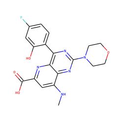 CNc1cc(C(=O)O)nc2c(-c3ccc(F)cc3O)nc(N3CCOCC3)nc12 ZINC000169698820