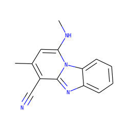 CNc1cc(C)c(C#N)c2nc3ccccc3n12 ZINC000000245268