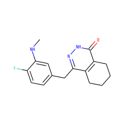 CNc1cc(Cc2n[nH]c(=O)c3c2CCCC3)ccc1F ZINC000148222463