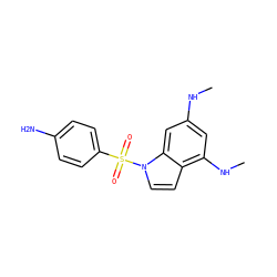 CNc1cc(NC)c2ccn(S(=O)(=O)c3ccc(N)cc3)c2c1 ZINC000028529583