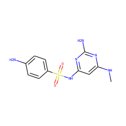 CNc1cc(NS(=O)(=O)c2ccc(N)cc2)nc(N)n1 ZINC000026724954