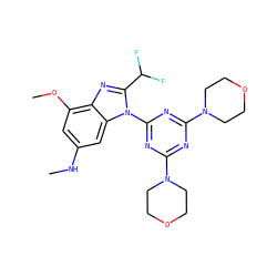CNc1cc(OC)c2nc(C(F)F)n(-c3nc(N4CCOCC4)nc(N4CCOCC4)n3)c2c1 ZINC000073140698
