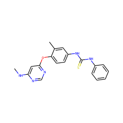 CNc1cc(Oc2ccc(NC(=S)Nc3ccccc3)cc2C)ncn1 ZINC001772630650