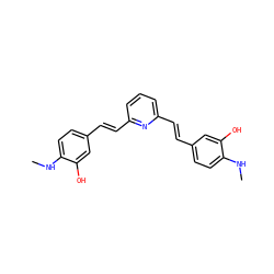 CNc1ccc(/C=C/c2cccc(/C=C/c3ccc(NC)c(O)c3)n2)cc1O ZINC000028948989