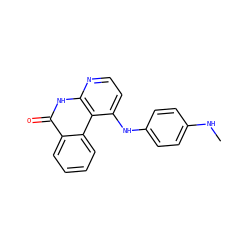 CNc1ccc(Nc2ccnc3[nH]c(=O)c4ccccc4c23)cc1 ZINC000096269776