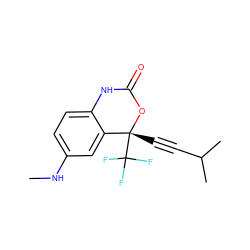 CNc1ccc2c(c1)[C@@](C#CC(C)C)(C(F)(F)F)OC(=O)N2 ZINC000013474523