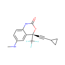 CNc1ccc2c(c1)[C@@](C#CC1CC1)(C(F)(F)F)OC(=O)N2 ZINC000005852601