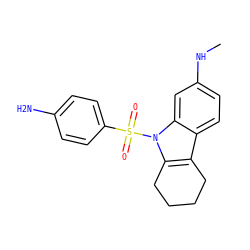 CNc1ccc2c3c(n(S(=O)(=O)c4ccc(N)cc4)c2c1)CCCC3 ZINC000036093362
