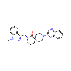CNc1ccccc1C(=N)CN1CCCC2(CCN(c3cnc4ccccc4n3)CC2)C1=O ZINC000096173180