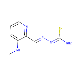 CNc1cccnc1/C=N/N=C(/N)S ZINC000013756686
