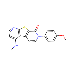 CNc1ccnc2sc3c(=O)n(-c4ccc(OC)cc4)ccc3c12 ZINC000035278382