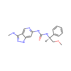 CNc1n[nH]c2cc(NC(=O)N[C@](C)(COC)c3ccccc3)ncc12 ZINC001772640126