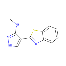 CNc1n[nH]cc1-c1nc2ccccc2s1 ZINC000114400302