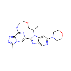 CNc1nc(-c2nc3cnc(N4CCOCC4)cc3n2[C@@H](C)COC)cn2c(C)nnc12 ZINC001772628064